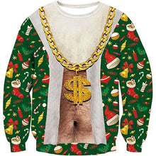 Christmas Muscle Print Ugly Sweater Pullover Sweatshirt
