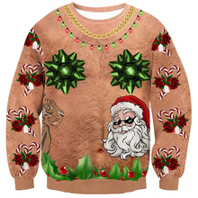Christmas Muscle Print Ugly Sweater Pullover Sweatshirt
