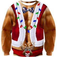 Christmas Muscle Print Ugly Sweater Pullover Sweatshirt